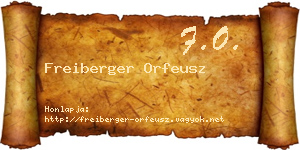 Freiberger Orfeusz névjegykártya
